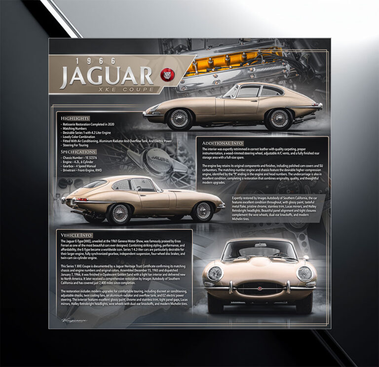 1966 Jaguar XKE Retractable Car Show Display