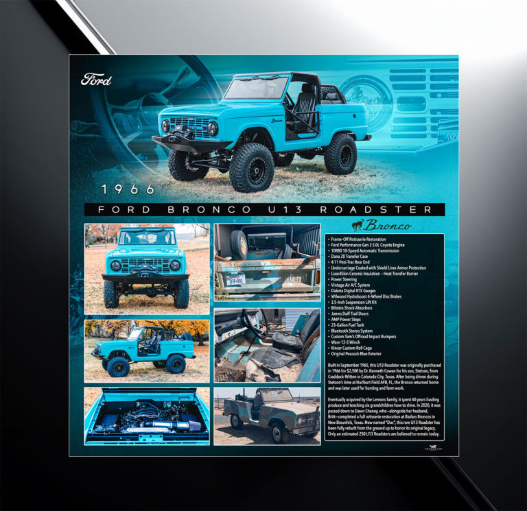A portable retractable display with a refined presentation focused on showcasing your vehicle cleanly and professionally. Choose this option if you prefer a polished, showroom style look.
