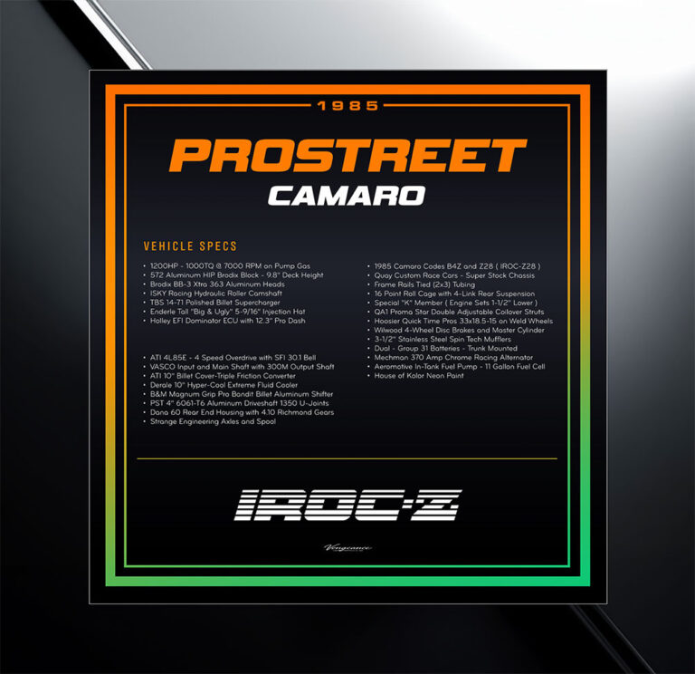 1985 ProStreet Camaro Retractable Car Show Display